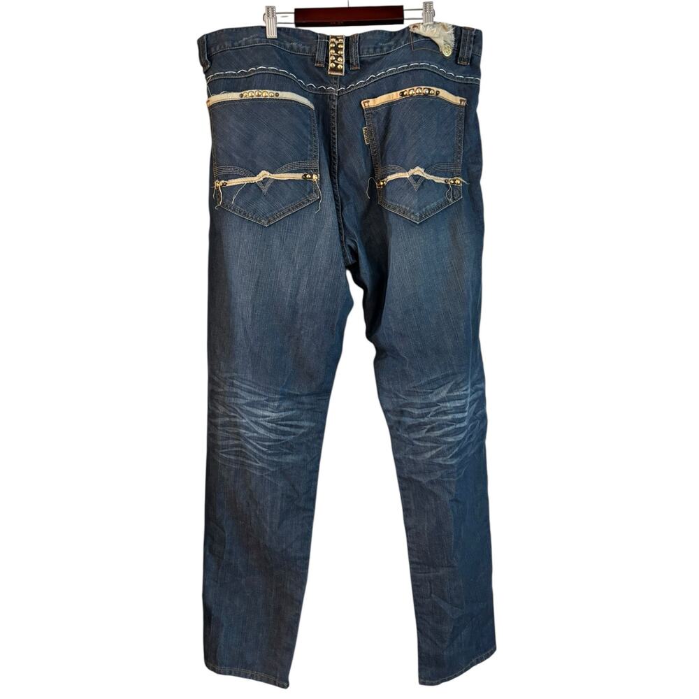 Vintage Parish Men’s Jeans Distressed Y2K Embroidered Baggy Size 40 x 33 - Picture 6 of 11